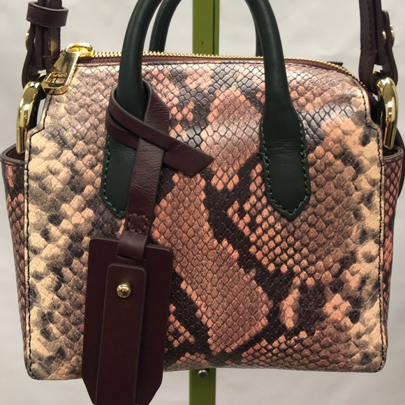 J Crew Mini Harper Snakeskin Embossed Leather Bag - Picture 7 of 8